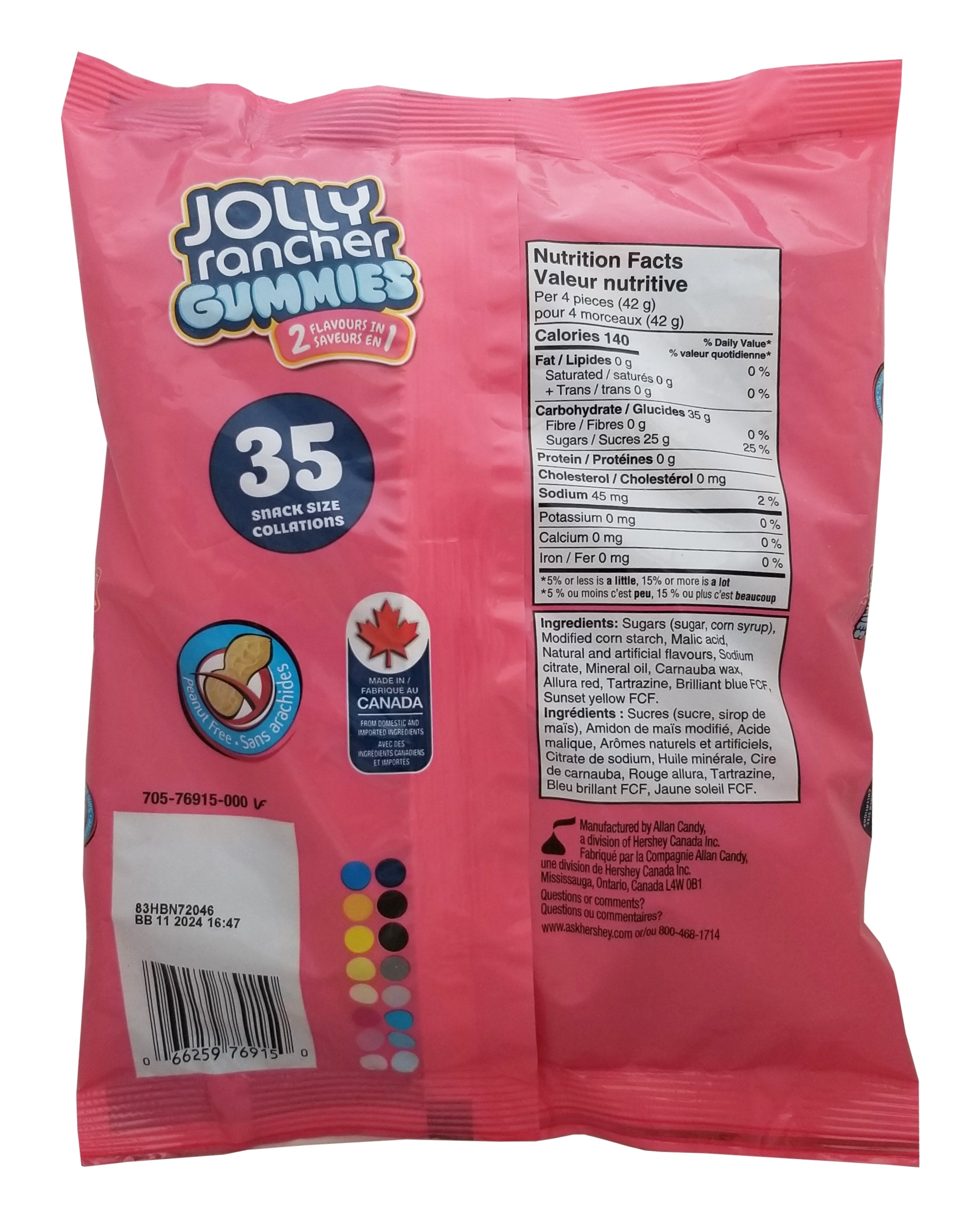 Jolly Rancher 2-in-1 Assorted Gummies, 35ct, 367g/12.8 oz